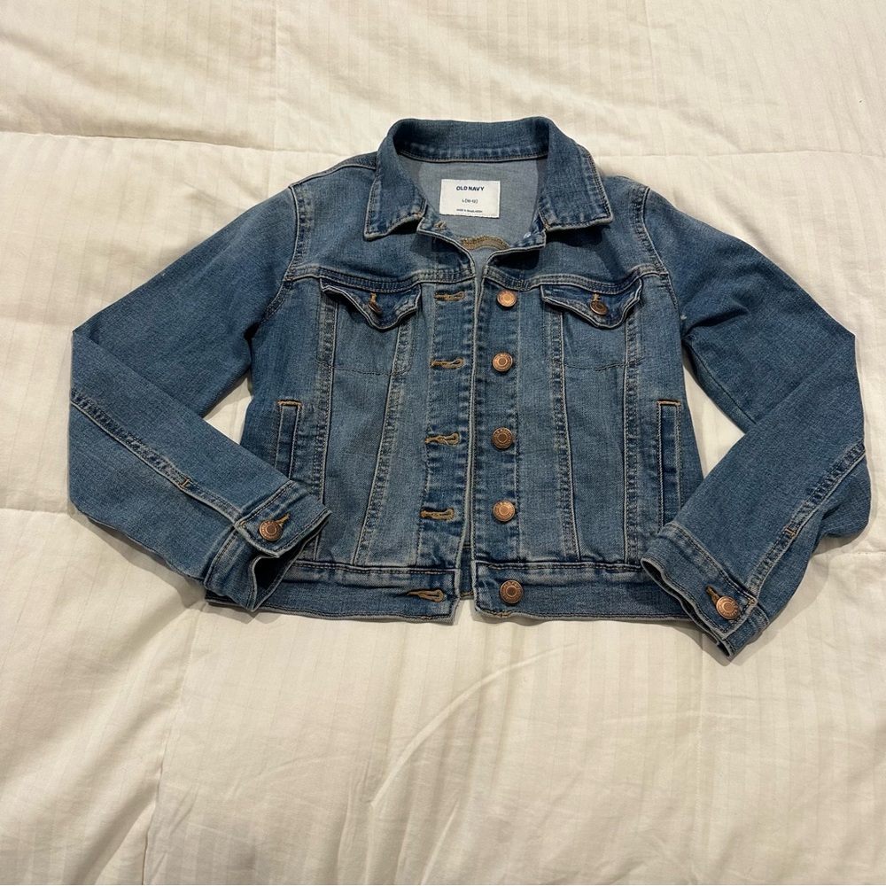 Old Navy Blue Denim Kids Jacket size large 10-12